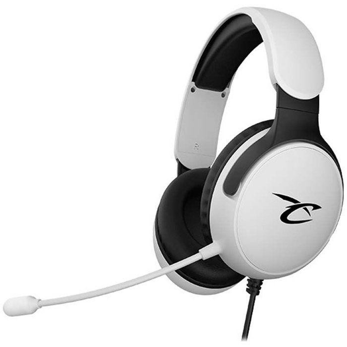 Subsonic Astra bedrade gaming headset met 40mm drivers, ultralicht ontwerp en geheugenschuim oorkussens, wit en zwart