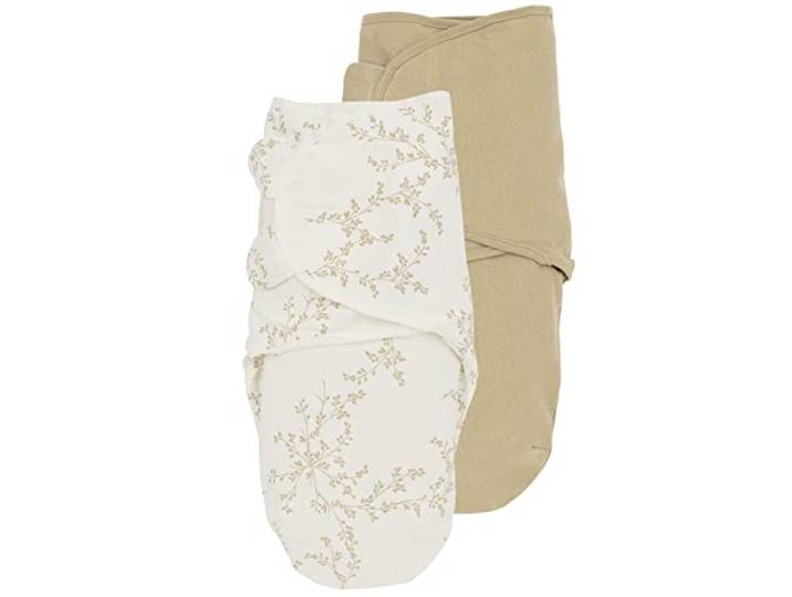 MEYCO Pucktuch 2er Pack 0-3M. Swaddle 1,0TOG Neugeborene Branches Sand