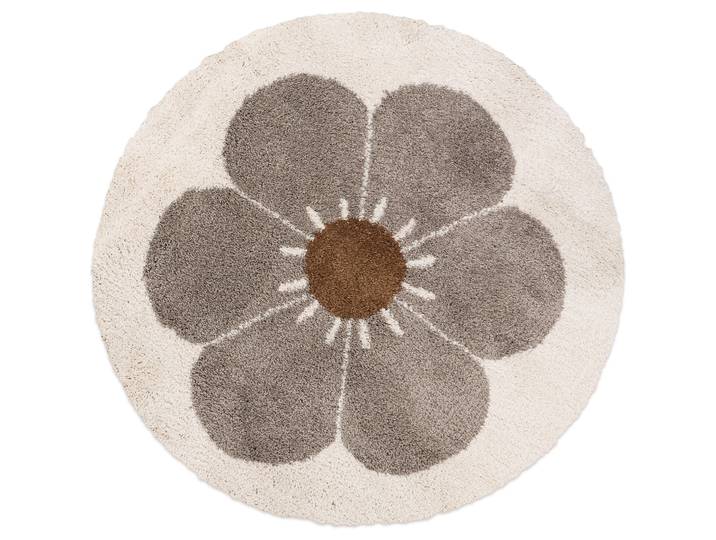 Kinderteppich Arnold taupe Polypropylen Blumenmuster 120 x 120 cm - Kinderteppich
