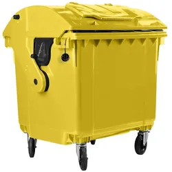 Hardwex Müllcontainer 1100 l Gelb mit Runddeckel, Deckel im Deckel