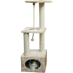 Kerbl PLATIN PRO Höhe: 106 cm, beige (106 cm, Beige), Katzenbaum