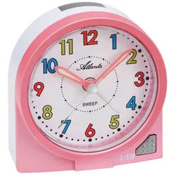 Atlanta 2127/17 Kinder-Wecker mit Leisegang Rosa