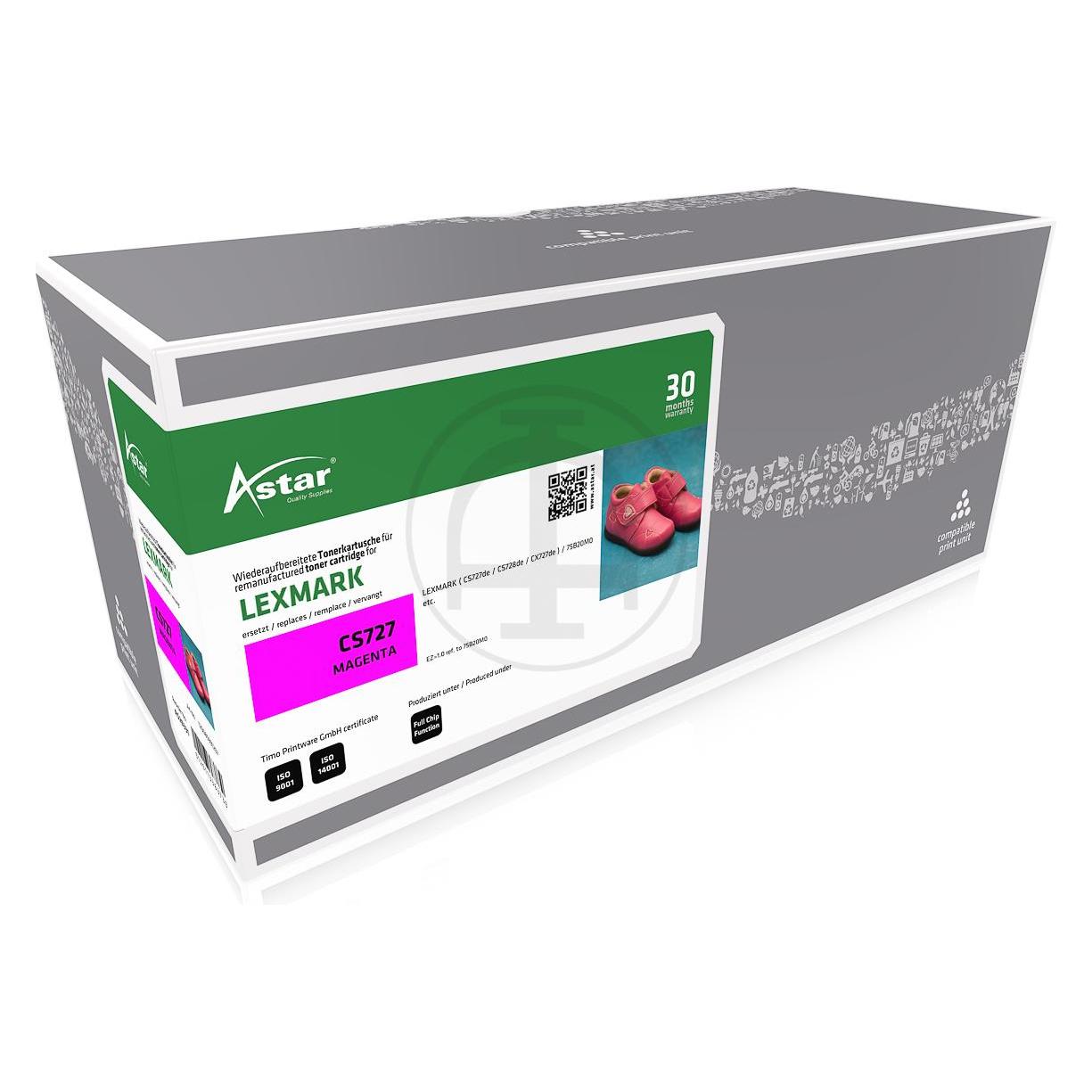 Astar AS20331 LEXMARK 75B20M0 CS/CX Toner magenta rebuilt 1000Seiten (AS20331)
