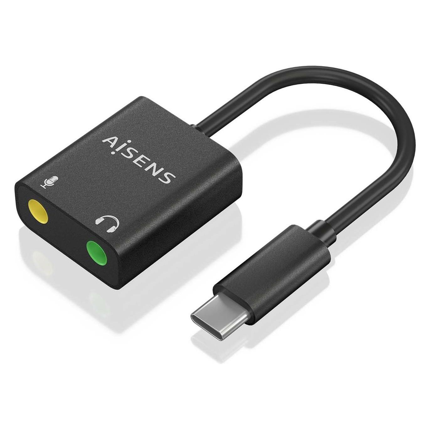 Aisens CONVERSOR USB-C A AUDIO 48KHZ USB-C/M-2XJACK 3.5/H 10CM (USB-C) (A109-0767)
