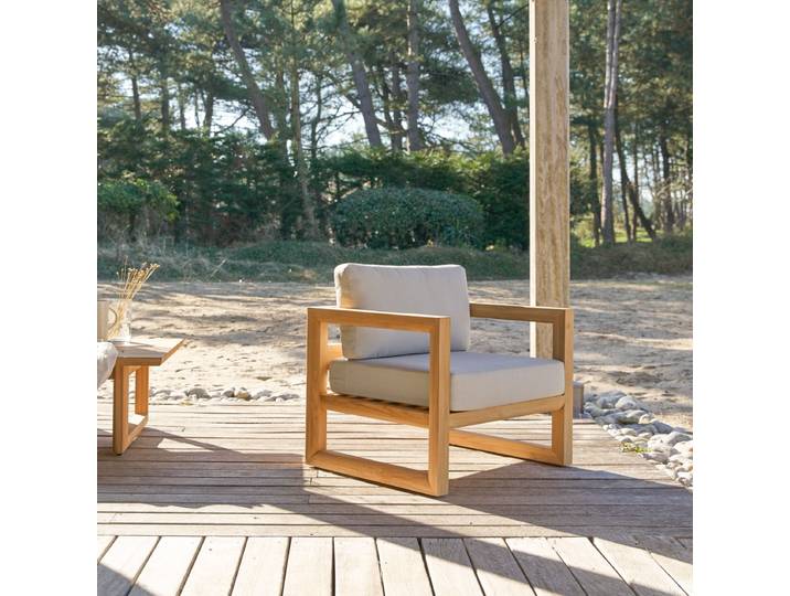 Gartensessel Noah aus massivem Teakholz - Weiß