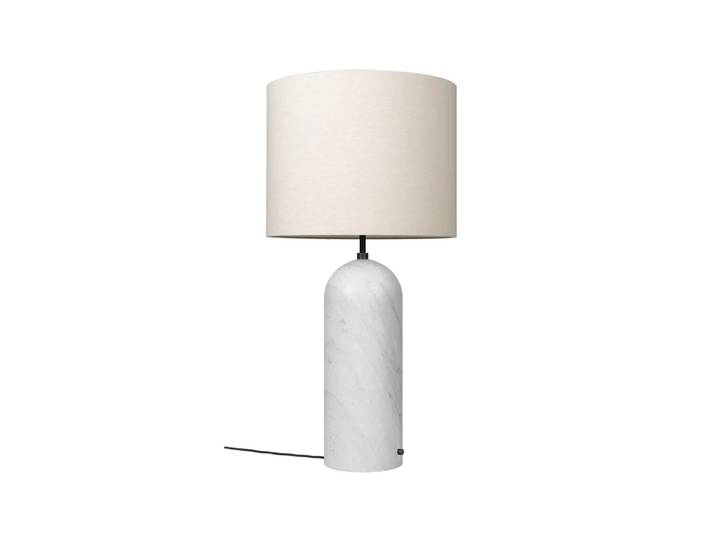 GUBI Gravity XL Stehleuchte Weißer Marmor/Canvas, low
