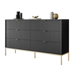 SIDEBOARDS CORTADO GOLD KS154 MIT SCHUBLADEN SCHWARZ