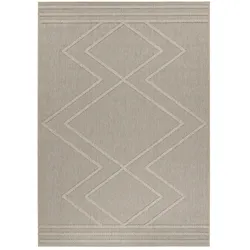 Balkonteppich Bohemian Wetterfest Waschbar Strapazierfähig Terrasse Garten Schadstoffgeprüft Beige 140x200 cm – CORTINA von Kadima Design