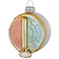 Christbaumschmuck Glas 7cm Kaviardose Figur Handbemalt Weihnachtsbaum Anhänger Weihnachten Christbaumanhänger Weihnachtsbaumschmuck Kaviar Rosa Blau