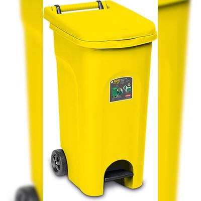 Stefanplast Urban Eco System 80-Liter-Abfalleimer mit gelbem Pedal