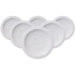 Villeroy & Boch Multipack White Pearl Kaffee-/Teeuntertasse - 6 Stück, Untertasse, Weiss