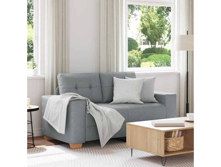 vidaXL Zweisitzer-Sofa Hellgrau 160x77x82 cm Stoff