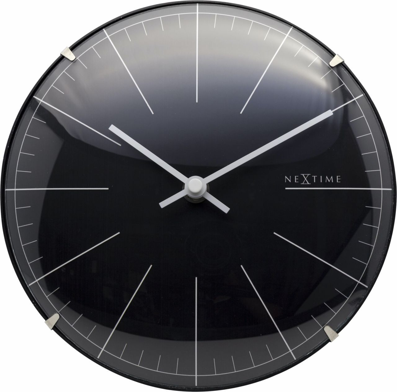 NeXtime Big Stripe Mini Dome Wandklok - Zwart - Analoog - 20 cm