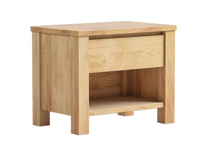 Linea Natura Nachttisch, Eichefarben, Holz, Wildeiche, massiv, 1 Schublade(n) Schubladen, 60x47x38 cm, Typenauswahl, Schlafzimmer, Nachttische