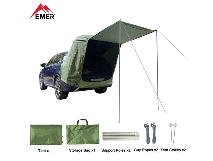 EMER Tente arrière de voiture d'extérieur, tente de camping, de pique-nique, avec auvent, extension arrière de voiture Tente arrière de voiture résistante au soleil et à la pluie, résistante aux