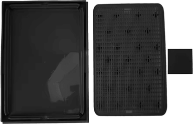 Inspire Curations CleanStep Double Layer Litter Mat Cat Litter Mat For Cleaner Floors & Less Tracking black