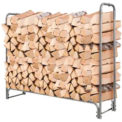 Helloshop26 - Brennholzregal 153 x 35,5 x 122,5 cm mit wasserdichter Abdeckung optimale Belüftung schwarzes Eisen 20_0013695
