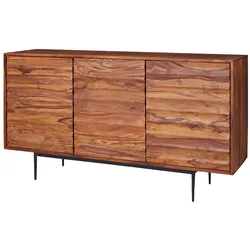 KADIMA DESIGN Sideboard WL5.635 Sheesham Massivholz 150x81x41 cm Landhaus Kommode, Design Anrichte Groß, Hoher Kommodenschrank mit 3 Türen Holz Massiv,