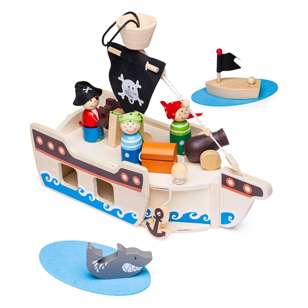 Bigjigs Mini-Piratenschiff-Spielset (BJ685)