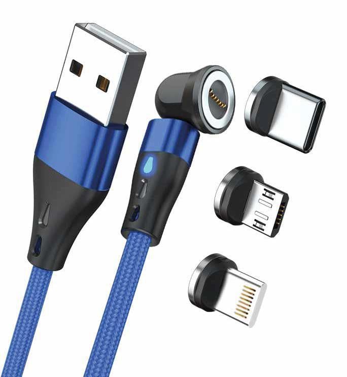 RealPower Magnetic kabelset 3 Ampère met 3 adapters, 1m