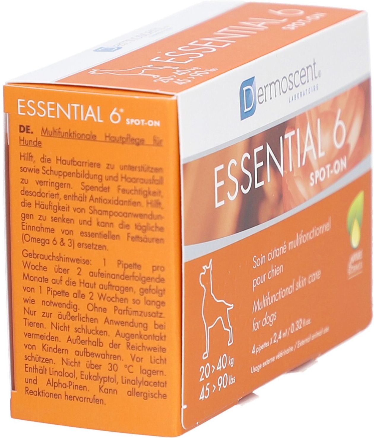 Essential 6 Dermoscent Spot ON Chien - Spot-on, soin dermocosmétique pour grand chien. 1 St Einzeldosispipetten