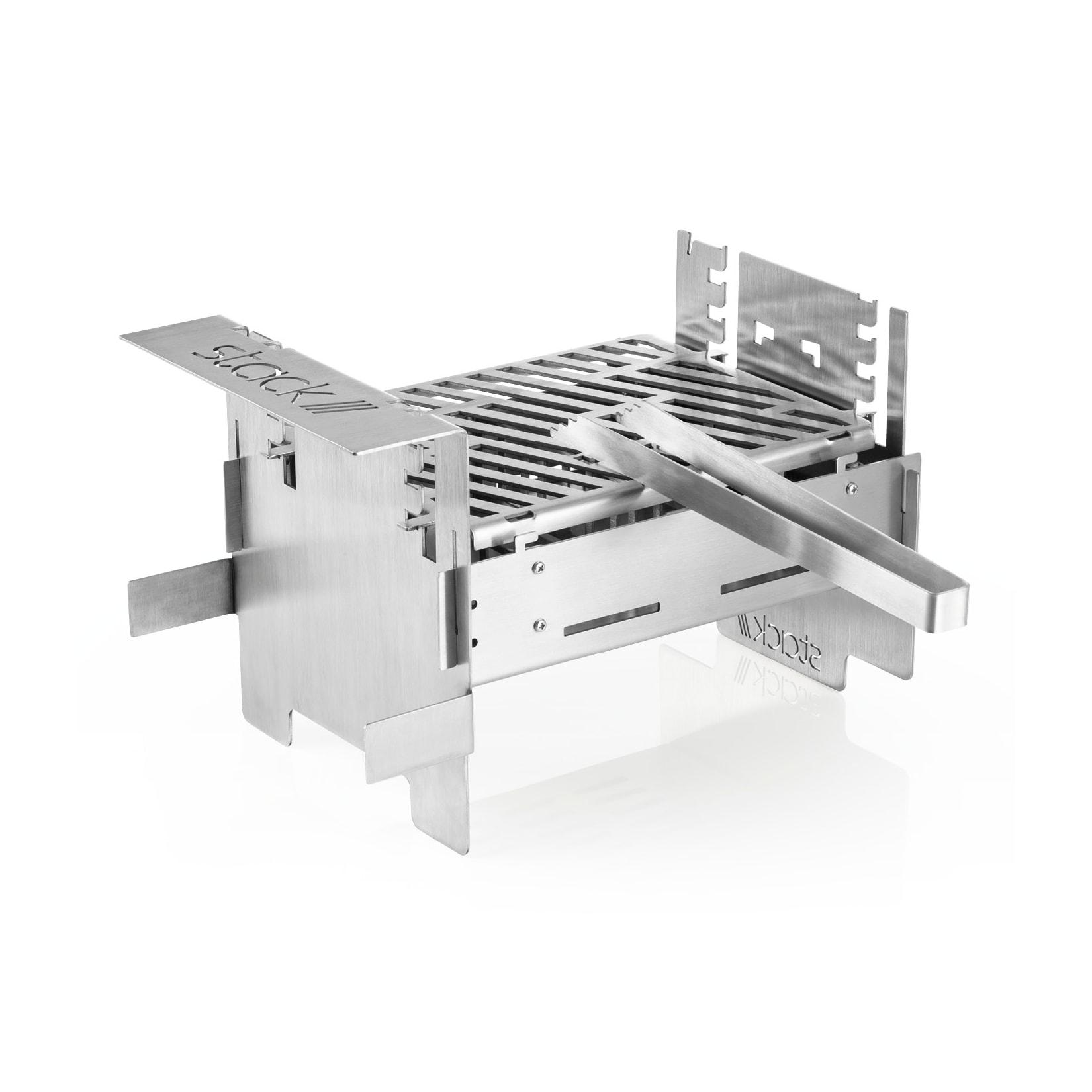 stack Grill 3in1 36cm Edelstahl für Holzkohlebriketts
