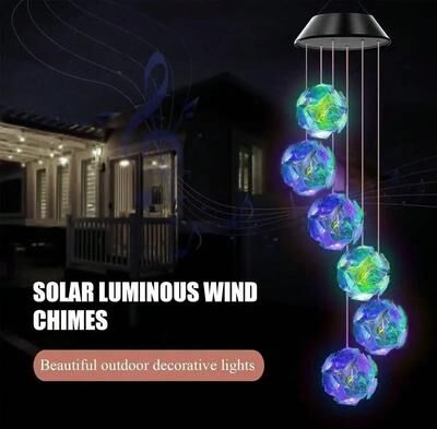 Uplift Picks Solar Color Changing Wind Chimes With 6 LED Lights 09