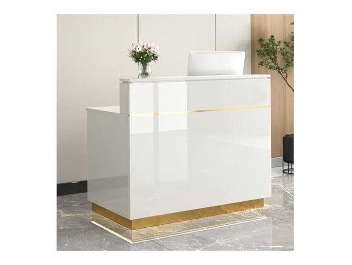 ASDQWER Empfangstisch，Rezeptionstresen for Kasse und Einzelhandel,Bekleidungsgeschäft，Rezeptionstresen mit Theke, Einzelhandelstresen, for Kasse, Lobby, Schönheitssalon(A,L90cm/35.4in)