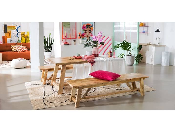 Massiver Esstisch Chanelle 180cm Braun