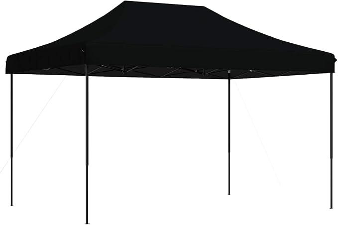 Großes Popup-Zelt für Familienfeiern in Schwarz, faltbares Festzelt für Outdoor-Events mit Stahlgestell und Partyzelte für den Außenbereich aus Oxford-Stoff, Pop-up Partyzelt