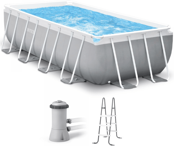 Intex Prisma Frame 26788NP - 400x200x100 cm - Piscine hors-sol + Épurateur et Échelle