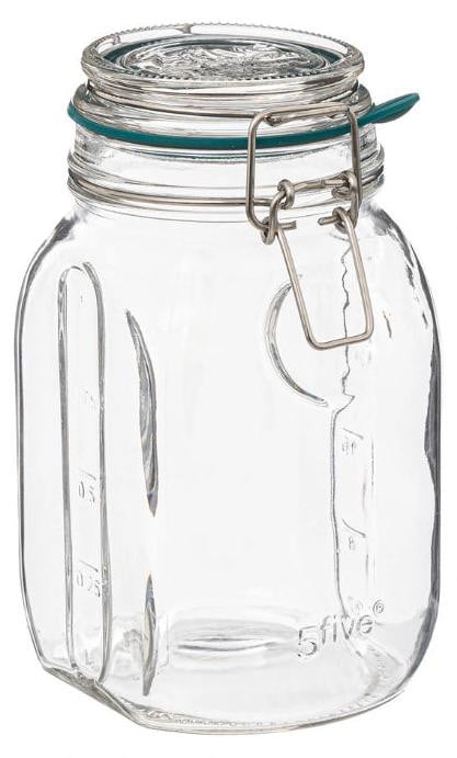 5five Glazen pot met afsluitbare deksel, 1 liter