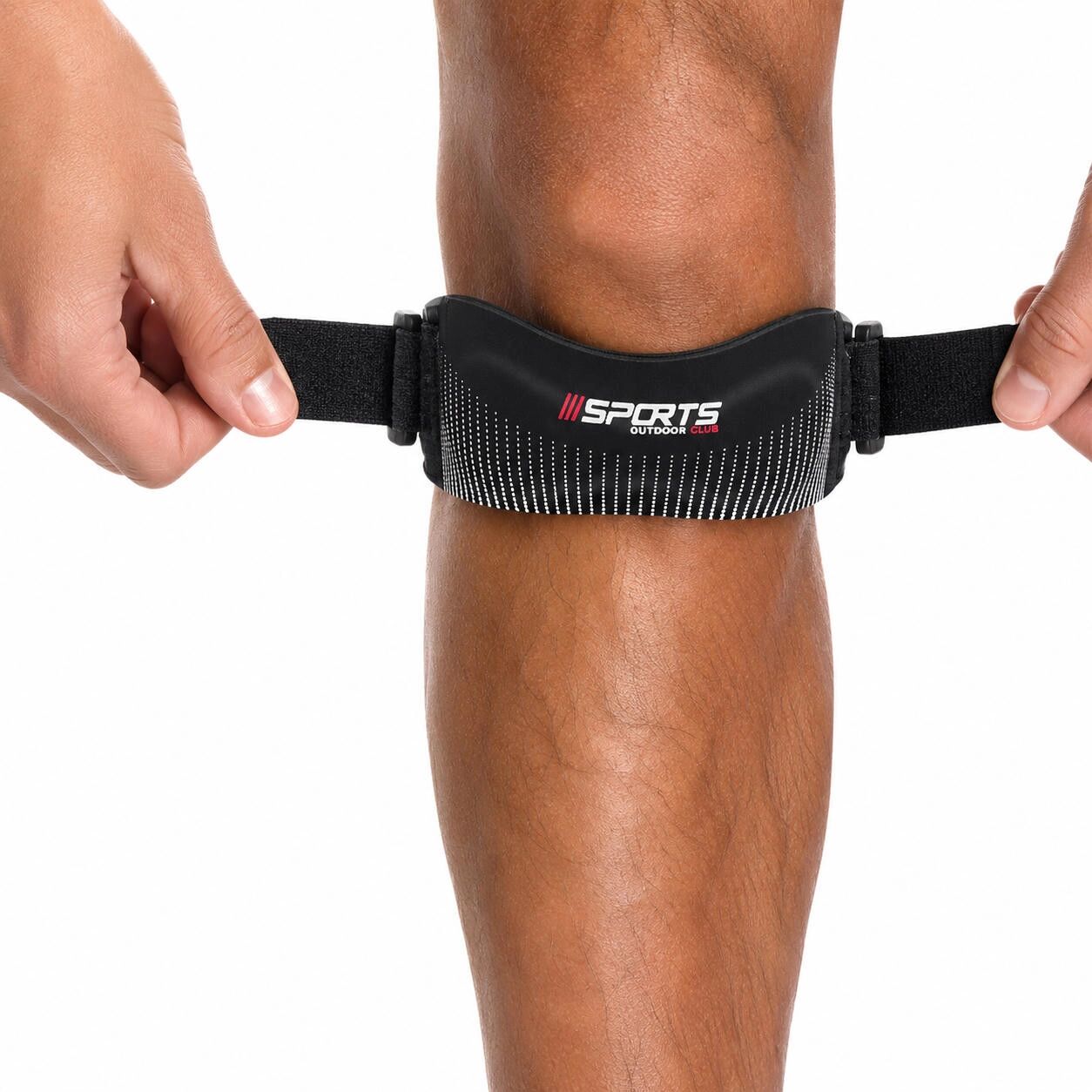 INF Verstellbare Kniebandage für Laufen und Fitness Schwarz