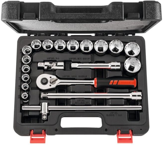 HOLEX Coffret de douilles, carré 1/2″, pouces 20 pièces 20 (630049 20)