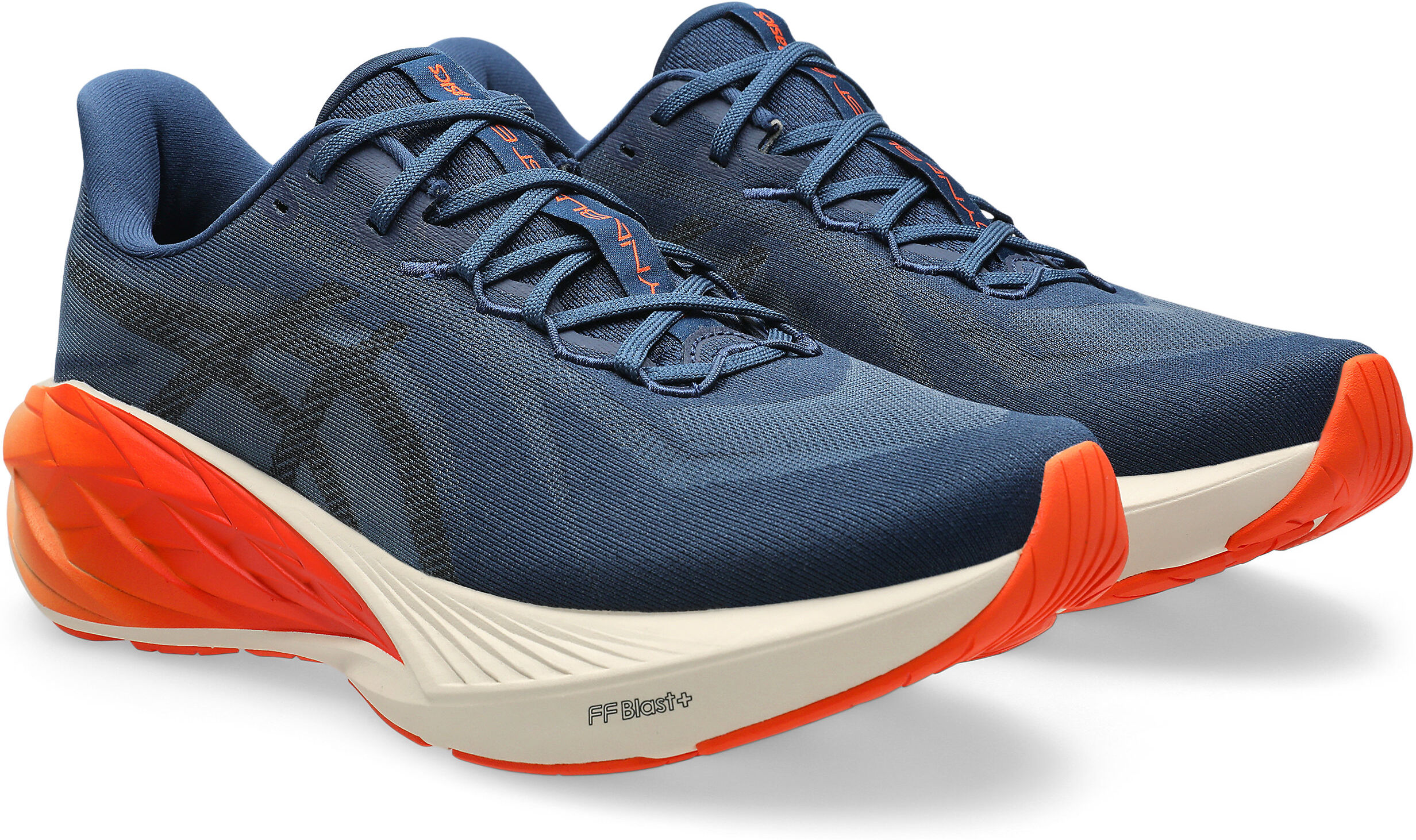 Laufschuh ASICS "DYNABLAST 6", Herren, Gr. 48, blau (independence blau, cherry tomato), Synthetik, Schuhe Laufschuh, mit FF BLAST PLUS-Dämpfung