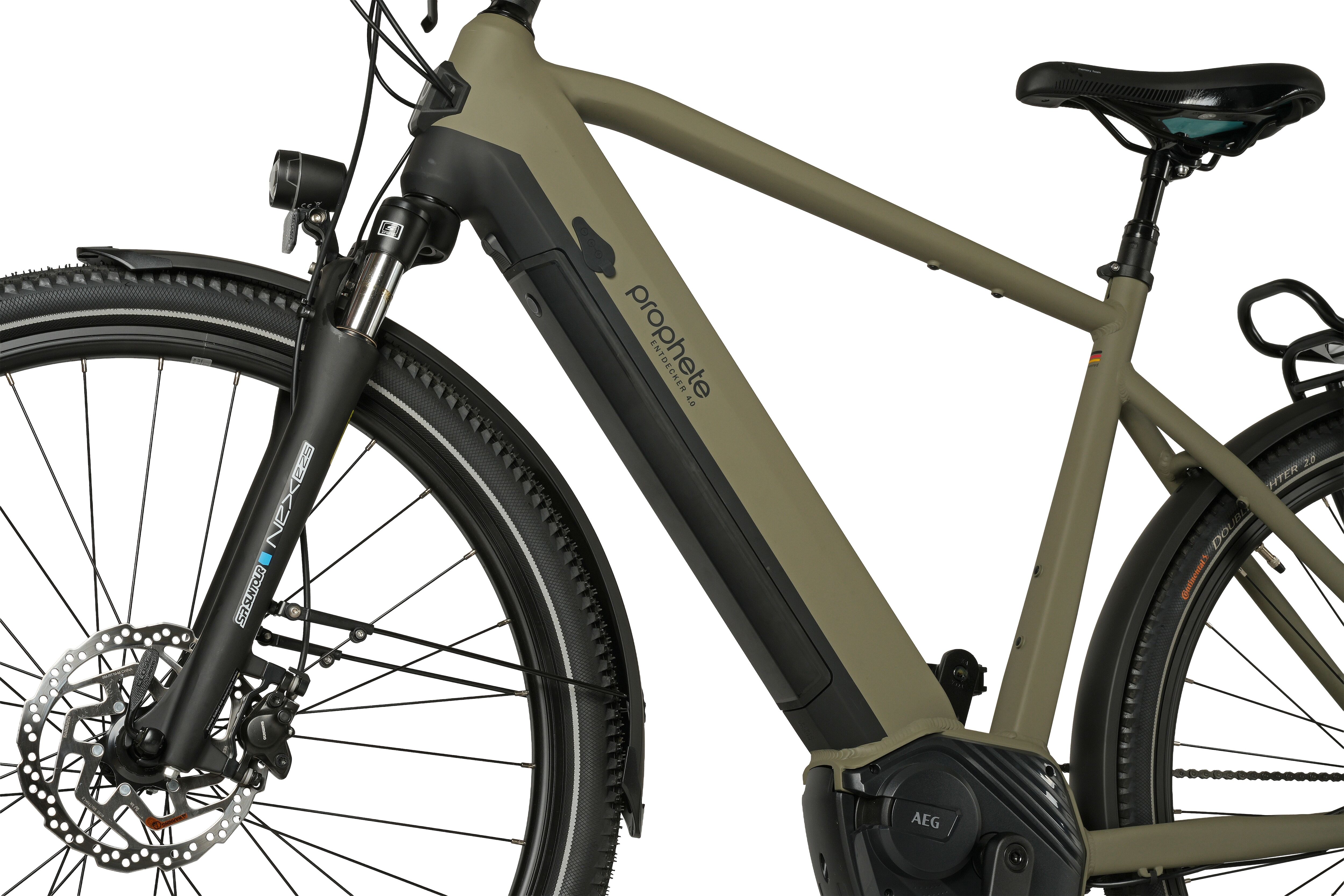 E-Bike PROPHETE "Entdecker 4.0" Gr. 54, grau (moosgrau, schwarz), Elektrofahrräder, 54cm, 28 Zoll (71,12cm), E-Bike, Pedelec, Elektrofahrrad für Herren