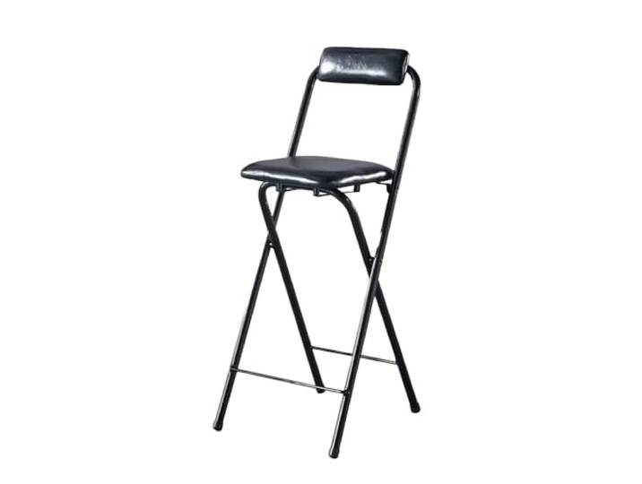 LIJCHGAO Barhocker mit Lehne Klappbarer Küchen Moderner Barstuhl 50cm/55cm/60cm/65cm70cm/75cm/80cm Hocker mit Lehne für Küche Haus Garten Bar(Black,60cm/24In)