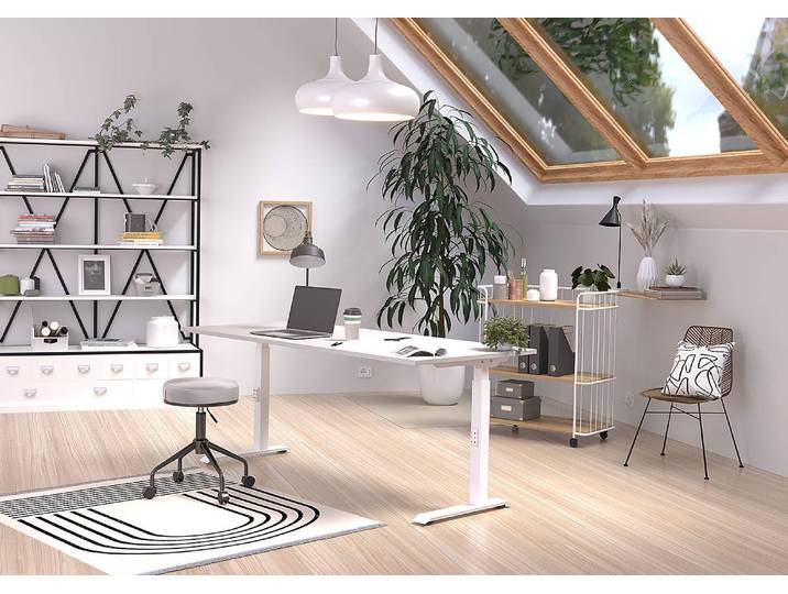 Höhenverstellbarer Schreibtisch Downey 180cm Grau/Kaschmir/Weiß