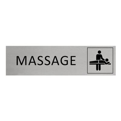 CombiCraft Aluminium Türschild Massageraum 165x45mm mit 3M-Tape zur Befestigung, einfache Kennzeichnung von Räumen und Bereichen