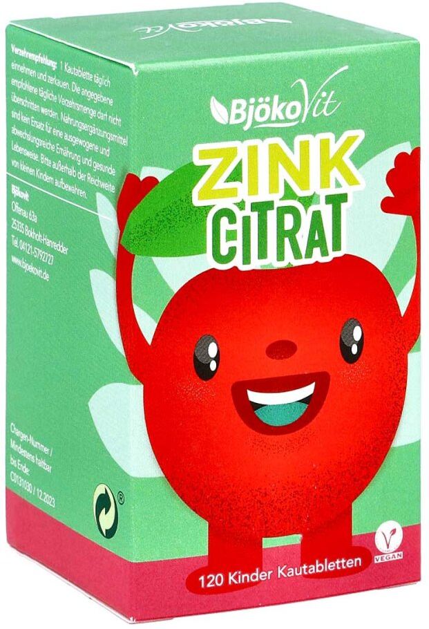 BjökoVit Zink Citrat Kinder Vegan