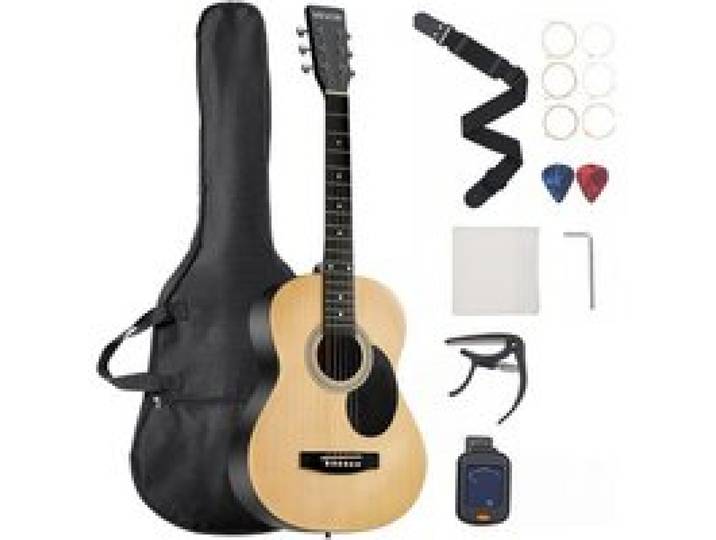 VEVOR Dreadnought Akustik Gitarre 39 in / 990,6 mm Anfängerpaket für Erwachsene Natur