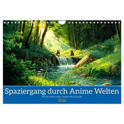 Spaziergang durch Anime Welten (Wandkalender 2026 DIN A4 quer), CALVENDO Monatskalender