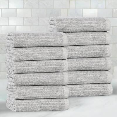 Superior Destin Viscose Cotton Blend Face Towels Washcloths, Set of 12