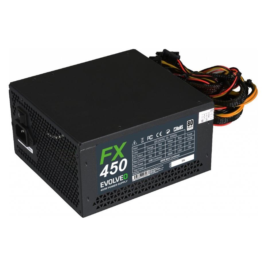 Evolveo FX 450, zdroj 450W ATX, 14cm, tichý, 80+, bulk (450 W) (CZEFX450)