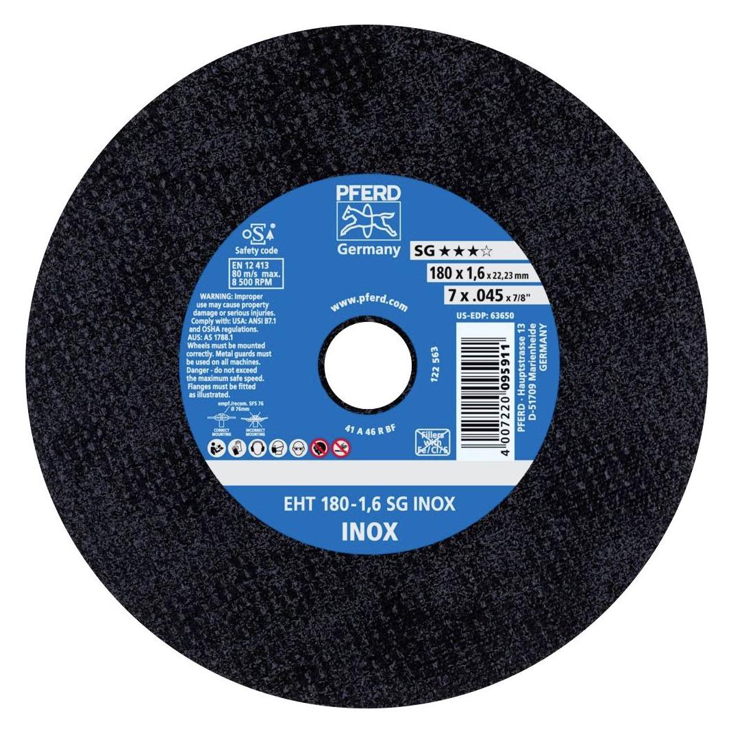 Pferd 61326124, Schneidedisk, Flache Mitte, Edelstahl, Jede Marke, 2,22 cm, 18 cm (61326124)