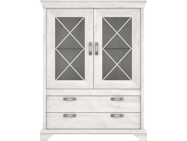 Highboard FORTE Kashmir , weiß (pinia weiß), B:123cm H:162,3cm T:48,2cm, Sideboards, Highboard