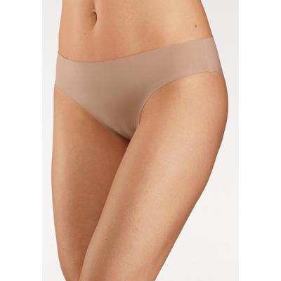 Slip SCHIESSER "Invisible Light", Damen, Gr. 40, Single Jersey, beige, Single Jersey, Obermaterial: 70% Polyamid, 30% Elasthan, unifarben, eng, Unterhosen Slip, mit flach verklebten Seitennähten