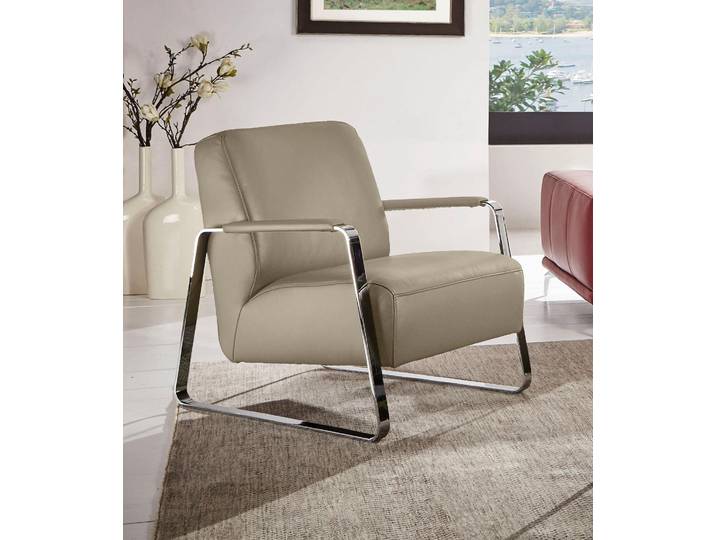 Cocktailsessel, Velour, Beige, 65×82×82 cm, Bezogene Armlehnen, Modern, W.SCHILLIG