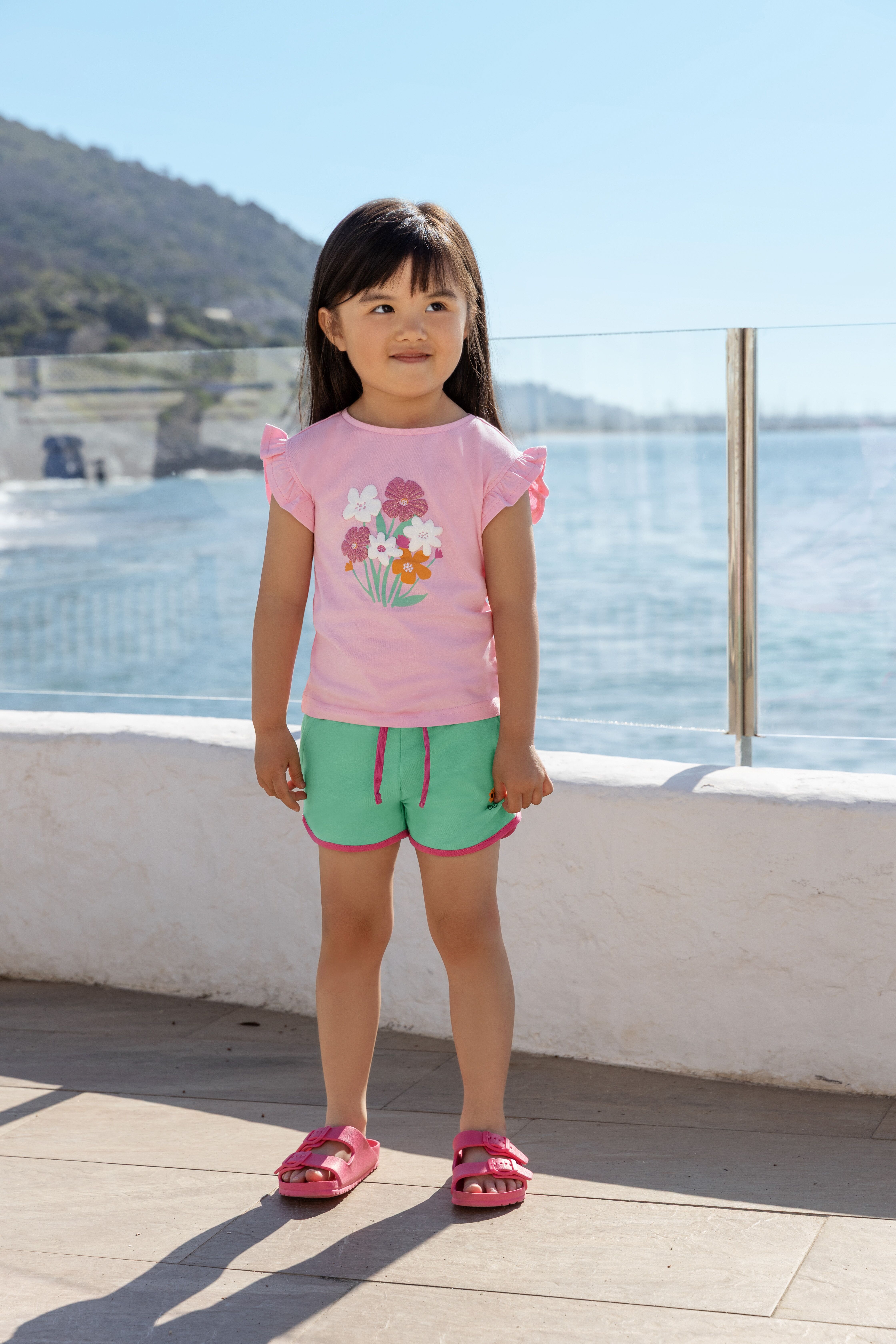 T-Shirt BLUE SEVEN, Mädchen, Gr. 98, rosa (azalee), Single Jersey, Obermaterial: 100% Baumwolle, bedruckt, normal, Rundhals, Shirts T-Shirt azalee 98