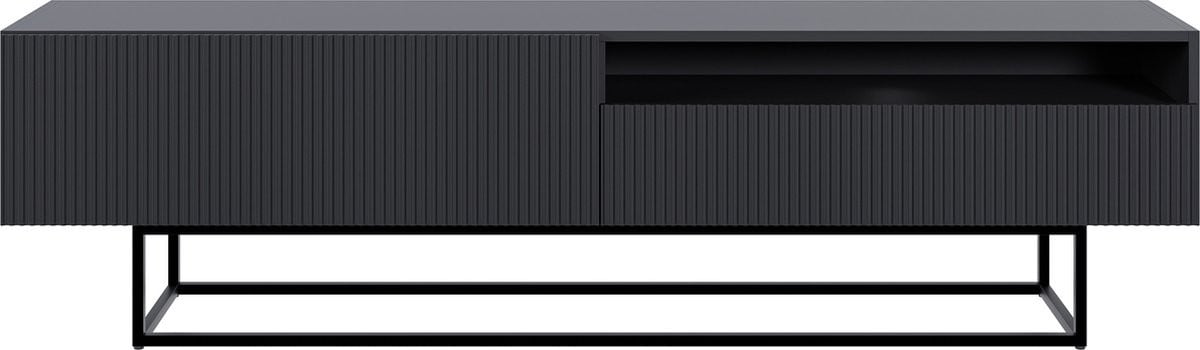 Selsey Veldio TV-kast met open vak, zwart/goud, Breedte: 175 cm